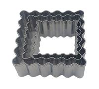 Patisse - Découpoirs 13707 - Assortiment 3 carrés dentelés inox 3,5/4,5/5,5 cm