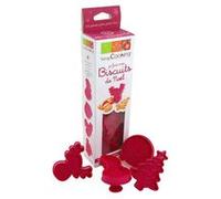 ScrapCooking - Kit Je Fais mes Biscuits de Noël - 4 Découpoirs Emporte-pièces en 3D avec Poussoirs : Bonhomme de Neige, Boule de Noël, Renne, Sapin - Moules Pâtisserie Plastique avec Éjecteurs - 2031