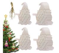 Découpures de gnome en bois infinis,Découpes de gnome en bois pour l'artisanat,Ornement en bois de gnome de 10 pièces | Ornements de Noël peints pour tous les festivals, arbre de Noël