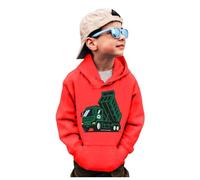 Découvrez ce Sweat-Shirt à Capuche Tendance pour Enfants, Parfait pour Les Petits passionnés de véhicules! Confectionné dans Un Tissu Gris Doux et Confortable, il arbore Un Magnifique (Red, 3-4 Ans)