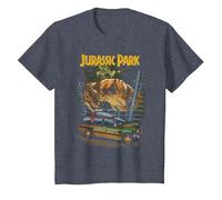Découvrez Jurassic Park Vintage T-Rex T-Shirt, Enfant, Bleu Chiné, 2 Ans
