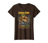 Découvrez Jurassic Park Vintage T-Rex T-Shirt, Femme, Marron, XXL