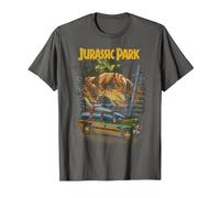 Découvrez Jurassic Park Vintage T-Rex T-Shirt, Homme, Asphalte, 5XL