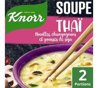 Découvrez la saveur exotique de la soupe thaï déshydratée KNO. 69g, rapide et savoureuse- Lot De 4