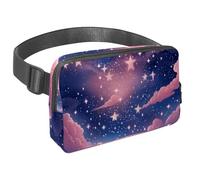 Découvrez le confort ultime avec notre sac banane à sangle réglable, le sac banane de voyage indispensable pour homme et femme, ciel étoilé rose, Multicolore #02, 1.5x9.0x5.9in/4x23x15cm