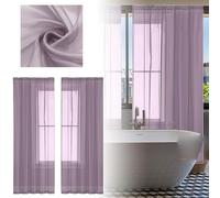 Découvrez le parfait du style et de la lumière avec nos rideaux de fenêtre semi-transparents de couleur unie VGy717 (C, 132 x 241 cm)