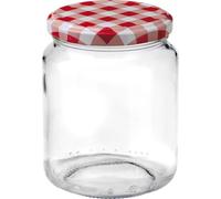 Découvrez le set de bocaux Rechberger 6 pièces en rouge à carreaux de 390 ml