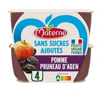Découvrez les Coupelles Pomme Pruneau de Materne sans sucres ajoutés - 4x100g, Douceur Naturelle et Gourmande, Idéales pour Desserts Sains - - Le Lot De 4