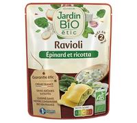Découvrez les Délicieux Raviolis Bio Épinards Ricotta de Jardin Bio Étic - Sachet Individuel de 250g | Diététique et Nutrition Bio - Le Lot De 3