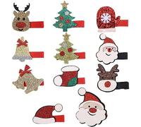 Découvrez les festivités de notre adorable collection de barrettes à cheveux de Noël Jolies barrettes à cheveux de personnage de dessin animé (11 pièces).