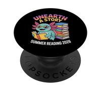 Découvrez Une Histoire | Axolotl Bookworm, Lecture Estivale 2026 PopSockets PopGrip Adhésif