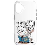 Découvrez Une Histoire : Bunny Rabbit Reading Coque pour iPhone 16