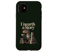 Découvrez Une Histoire : Un Dinosaure lisant Un Livre de bibliothèque Coque pour iPhone 11