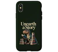 Découvrez Une Histoire : Un Dinosaure lisant Un Livre de bibliothèque Coque pour iPhone X/XS