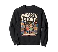 Découvrez Une Histoire : Un garçon et Une Fille dans Une bibliothèque Sweatshirt