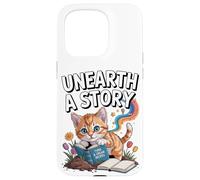 Découvrez Une Histoire ; Un Mignon Chaton lit Un Livre Coque pour iPhone 15 Pro