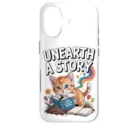 Découvrez Une Histoire ; Un Mignon Chaton lit Un Livre Coque pour iPhone 17