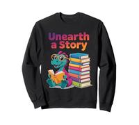 Découvrez Une Histoire : Un Mignon Dinosaure lisant Sweatshirt