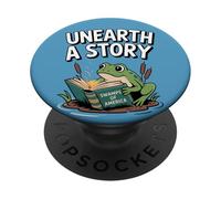 Découvrez Une Histoire : Une Grenouille lisant Un Livre, été 2026 PopSockets PopGrip Adhésif