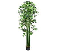 Decovego Bambou Plante Arbre Artificielle Artificiel Plastique 210cm avec Bois Véritable Domaine Interne