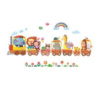 DECOWALL DS-8024 Treni con Animali Adesivi da Parete Decorazioni Parete Stickers Murali Soggiorno Asilo Nido Camera da Letto per Bambini (Piccolo)