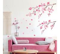 DECOWALL DS6-2003 Fleurs de cerisier aquarelle Autocollants Muraux Mural Stickers Chambre Enfants Garderie Salon wall adhsif maison dcalcomanies