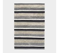 Decoweb Tapis 100% Coton - Niksen - Ligne Beige et Noir - 140 x 200 cm
