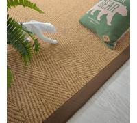 Decoweb Tapis Coco - Paravan Chevron - Ganse Coton Marron - 140 x 200 cm