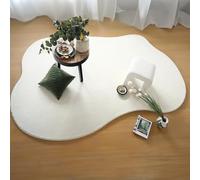 Decoweb Tapis Contemporain de Forme Organique - Influence - Blanc crème - 120 x 180 cm