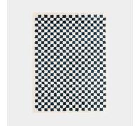 Decoweb Tapis Damier à Poils Longs - Colorama - Bleu pétrole - 120 x 170 cm