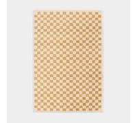 Decoweb Tapis Damier à Poils Longs - Colorama - Jaune rétro - 120 x 170 cm