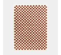 Decoweb Tapis Damier à Poils Longs - Colorama - Rouge Terracotta - 200 x 290 cm