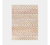 Decoweb Tapis Damier à Poils Longs - Pixel - Effet Terracotta - 160 x 230 cm