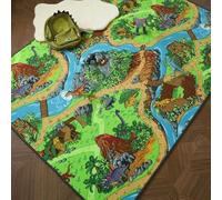 Decoweb Tapis de Jeu Enfant - Circuit de Voiture - Volcans et Dinosaures - 160 x 230 cm