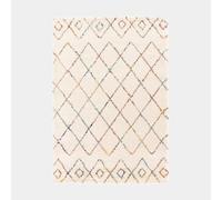 Decoweb Tapis Motif berbère - Ouna - Écru et Losanges Multicolore - 200 x 290 cm