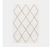 Decoweb Tapis Motif berbère - Rituel - Noir et écru - 160 x 230 cm