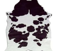 Decoweb Tapis Peau de bête - Imitation Vache Holstein - Noir et Blanc - 150 x 210 cm