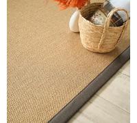 Decoweb Tapis Sisal - Tulum Havane - Ganse Chocolat - 200 x 290 cm
