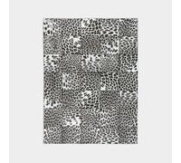 Decoweb Tapis Toucher Soft - Imprimé léopard - Patchwork Noir et Blanc - 120 x 160 cm