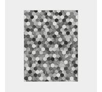 Decoweb Tapis Toucher Soft - Imprimé Peau de Vache - Patchwork Gris - 120 x 160 cm