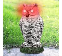 Decoy Lifelike Lot de 2 épouvantails avec détecteur de mouvement Faux chouette Simulation Oiseau Répulsif contre les pigeons et les oiseaux (1 pièce)