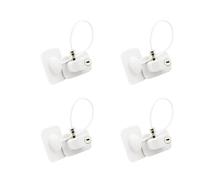 Decqerbe Lot de 4 limiteurs de fenêtre de sécurité pour avec câble de verrouillage de sécurité, pas de vis nécessaires pour éviter les dommages et protéger ceux de vos enfants, blanc