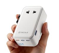 decqle “Air” Adaptateur Prise Universelle avec 3 USB-C(GaN 70W) ＆ 1 USB-A