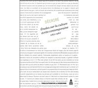 Décrire Etudes sur la culture écrite contemporaine (1871-1981) - Philippe Artières - De La Sorbonne Editions - broché - Etude