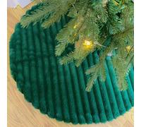 DecroXmas Jupe de Sapin de Noël Ronde en Fausse Fourrure Vert de 90 cm, Tapis de Sapin de Noël Doux et Moelleux, pour Décoration de, Fête et Maison.