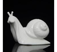 DECRZPB Figurine en céramique d'escargot Blanc Sculpture en Porcelaine Blanche Ornement Artistique décoration de Maison Bureau Cadeau de Mariage