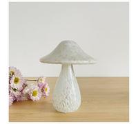 DECRZPB Figurine en Verre de Champignon Blanc Sculpture Faite à la Main Presse-papiers soufflé Ornement décoration de Table pour la Maison