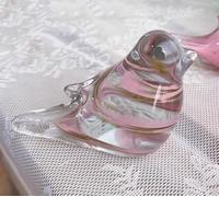DECRZPB Figurine en Verre Oiseau Rose Presse-Papier en Cristal soufflé à la Main glaçage Art pour Ornements de Table décoration de Maison
