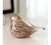 DECRZPB Figurines en Verre émaillé coloré représentant des Oiseaux Roses moineaux et Hirondelles Sculpture Artisanale soufflée Presse-papiers Ornement décoration pour la Maison ou la Table