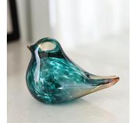 DECRZPB Figurines en Verre émaillé coloré représentant des Oiseaux Verts moineaux Hirondelles Pigeons Sculpture Artisanale soufflée Presse-papiers Ornement décoration pour la Maison ou la Table